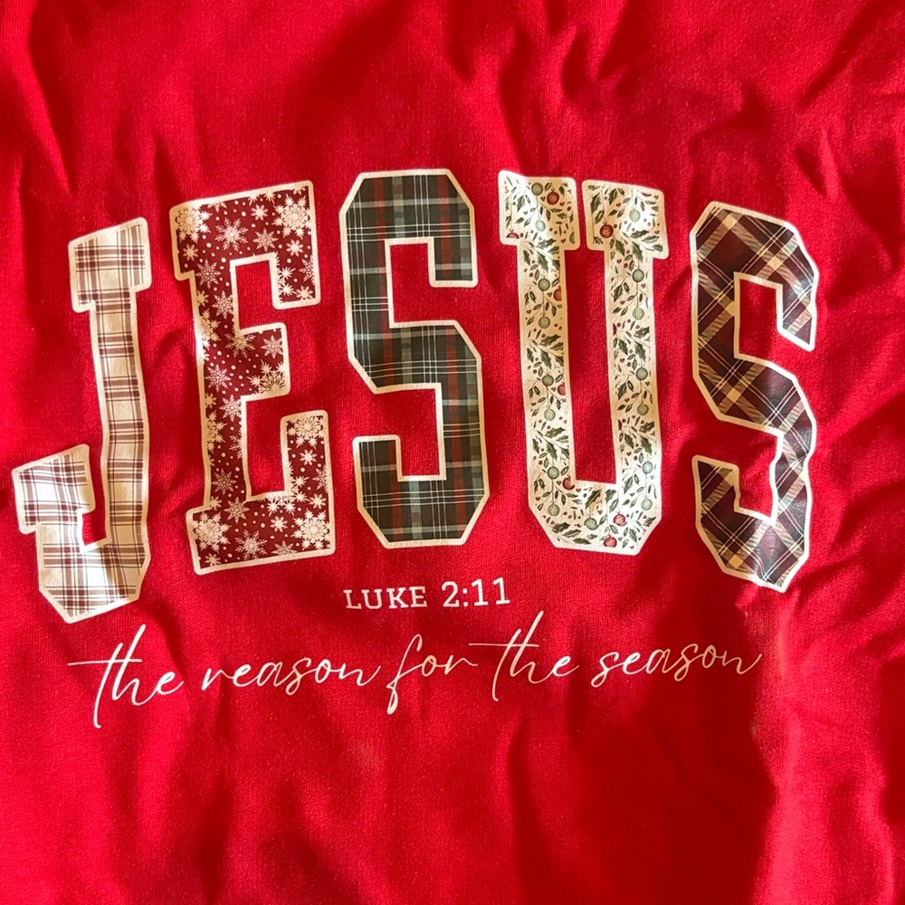 Red Jesus is the reason for the season christmas crewneck - Picture 2 of 4